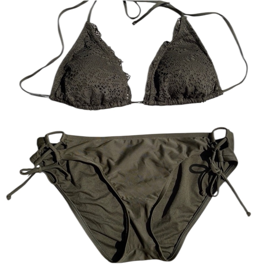 Shade & Shore Triangle Lace Bikini Swimsuit Size Large